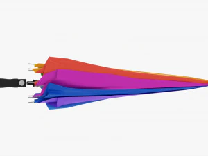 Large Automatic Umbrella Folded Colorful 3D Model