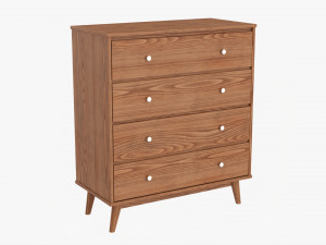 Mid-Century Modern Drawer Chest 3D Model