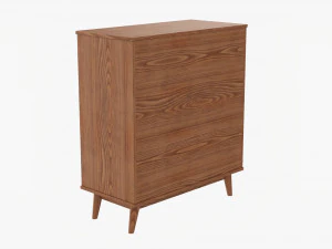 Mid-Century Modern Drawer Chest 3D Model