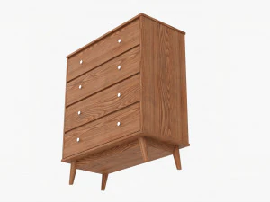 Mid-Century Modern Drawer Chest 3D Model