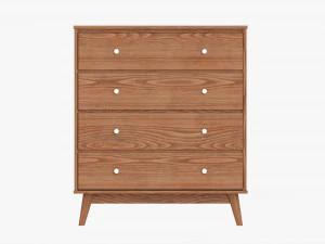 Mid-Century Modern Drawer Chest 3D Model