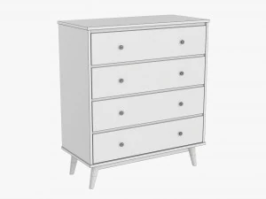 Mid-Century Modern Drawer Chest 3D Model