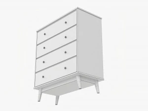 Mid-Century Modern Drawer Chest 3D Model