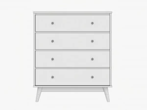 Mid-Century Modern Drawer Chest 3D Model