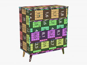 Mid-Century Modern Drawer Chest 3D Model