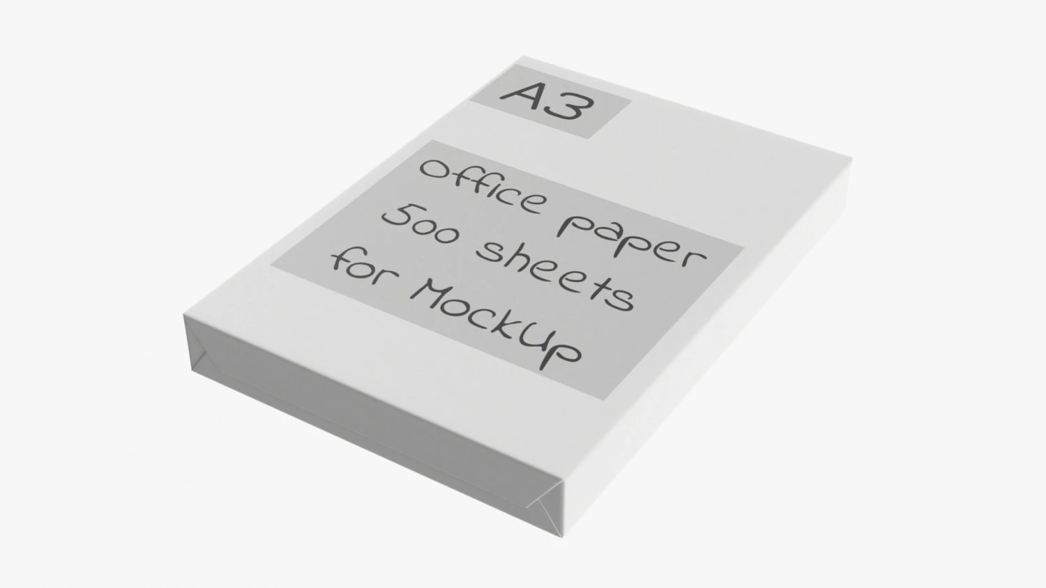 Office Paper A3 500 Sheets Ream 3D Model .c4d .max .obj .3ds .fbx .stl .blend 