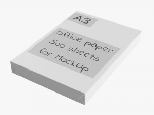 Office Paper A3 500 Sheets Ream 3D Model