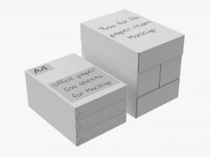 Office Paper A4 5 Reams Box 3D Model