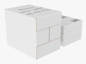 Office Paper A4 5 Reams Box 3D Model