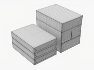 Office Paper A4 5 Reams Box 3D Model