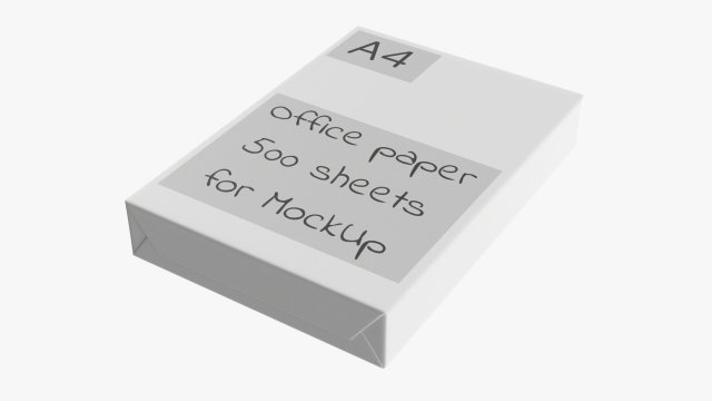 Office Paper A4 500 Sheets Ream 3D मॉडल .c4d .max .obj .3ds .fbx .stl .blend 