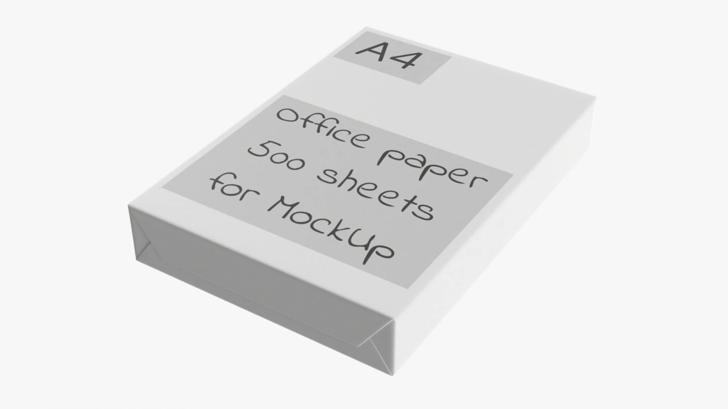 Office Paper A4 500 Sheets Ream 3D Model .c4d .max .obj .3ds .fbx .stl .blend 