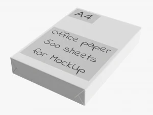 Resma de papel de escrit&oacute;rio A4 500 folhas Modelo 3D