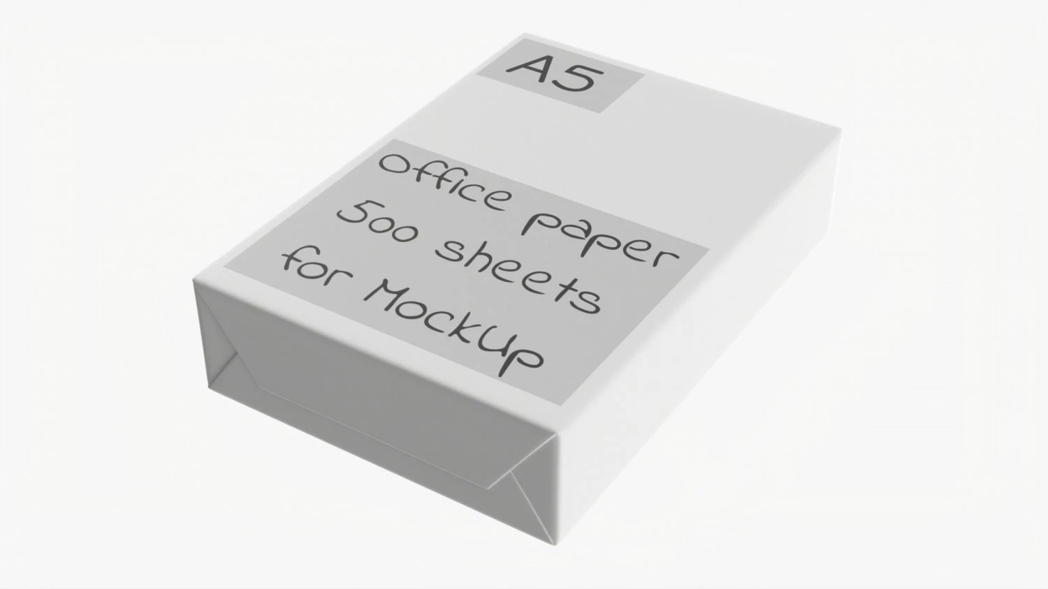 Office Paper A5 500 Sheets Ream 3D Model .c4d .max .obj .3ds .fbx .stl .blend