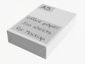Office Paper A5 500 Sheets Ream 3D Model