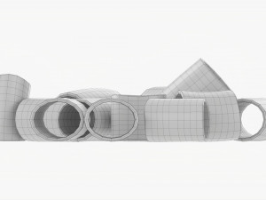 Paccheri Pasta Modello 3D