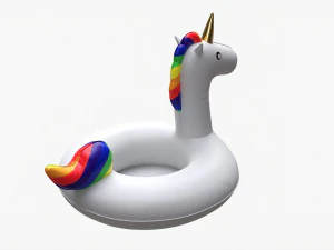 Jednorożec pływający w basenie Model 3D