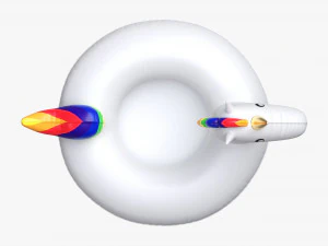 Jednorożec pływający w basenie Model 3D