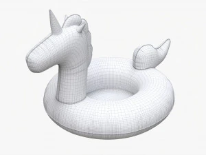 Jednorożec pływający w basenie Model 3D