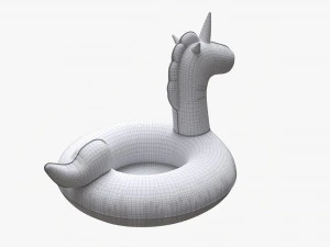 Jednorożec pływający w basenie Model 3D