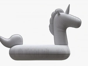 Jednorożec pływający w basenie Model 3D