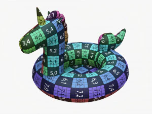 Jednorożec pływający w basenie Model 3D