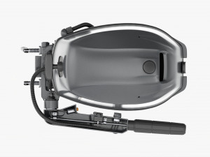Portable Outboard Boat Motor With Folded Tiller Modello 3D