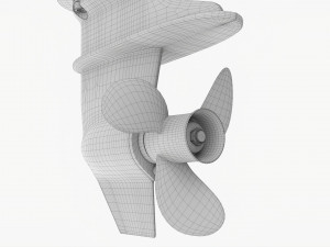 Portable Outboard Boat Motor With Folded Tiller Modello 3D