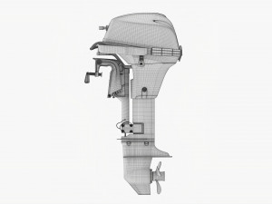 Portable Outboard Boat Motor With Folded Tiller Modello 3D