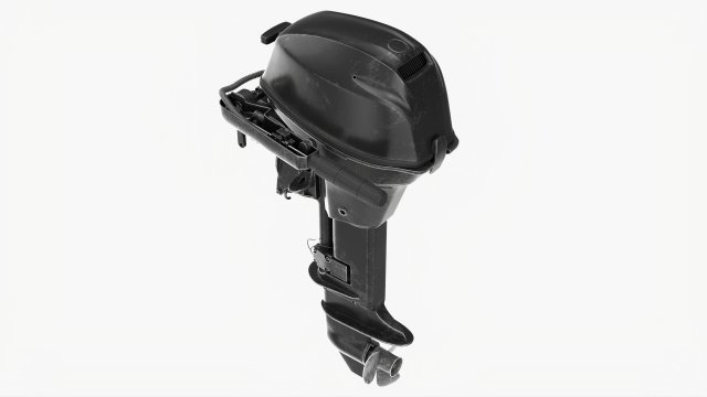 Portable Outboard Boat Motor With Folded Tiller Used Modelo 3D .c4d .max .obj .3ds .fbx .stl .blend 