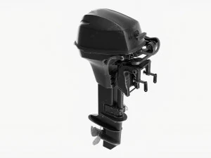 Portable Outboard Boat Motor With Folded Tiller Used 3D Model