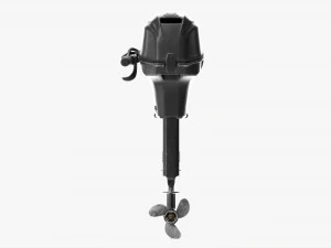 Portable Outboard Boat Motor With Folded Tiller Used 3D Model