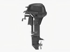 Portable Outboard Boat Motor With Folded Tiller Used 3D Model