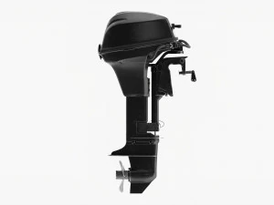 Portable Outboard Boat Motor With Folded Tiller Used 3D Model