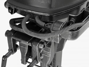 Portable Outboard Boat Motor With Folded Tiller Used Modelo 3D