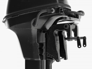 Portable Outboard Boat Motor With Folded Tiller Used Modelo 3D