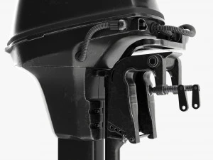 Portable Outboard Boat Motor With Folded Tiller Used 3D Model