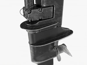 Portable Outboard Boat Motor With Folded Tiller Used 3D Model