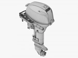 Portable Outboard Boat Motor With Folded Tiller Used 3D Model