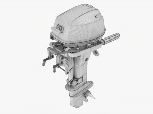 Portable Outboard Boat Motor With Folded Tiller Used 3D Model
