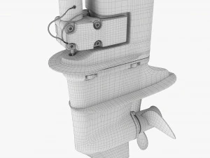 Portable Outboard Boat Motor With Folded Tiller Used 3D Model
