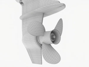 Portable Outboard Boat Motor With Folded Tiller Used 3D Model