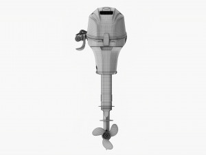 Portable Outboard Boat Motor With Folded Tiller Used Modelo 3D