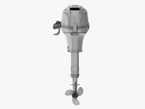 Portable Outboard Boat Motor With Folded Tiller Used 3D Model