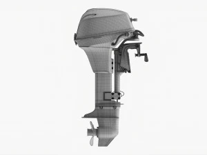 Portable Outboard Boat Motor With Folded Tiller Used 3D Model