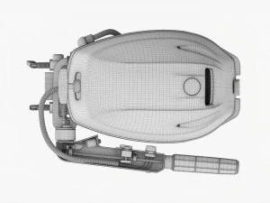 Portable Outboard Boat Motor With Folded Tiller Used 3D Model