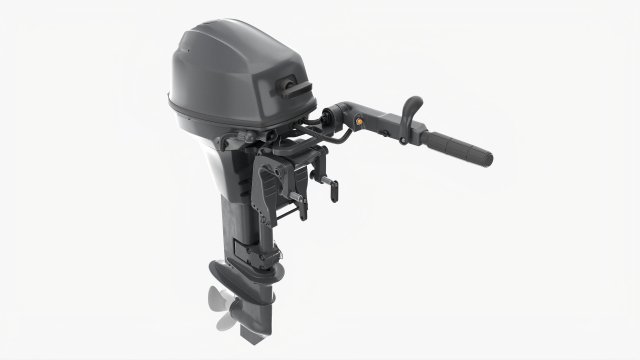 Portable Outboard Boat Motor With Tiller Modèle 3D .c4d .max .obj .3ds .fbx .stl .blend 