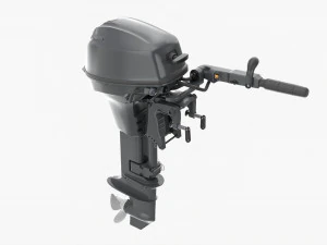 Motor de barco externo port&aacute;til com leme Modelo 3D