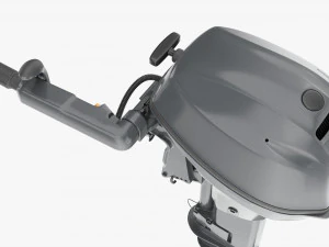 Motor de barco externo port&aacute;til com leme Modelo 3D