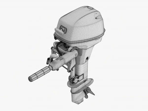 Motor de barco externo port&aacute;til com leme Modelo 3D